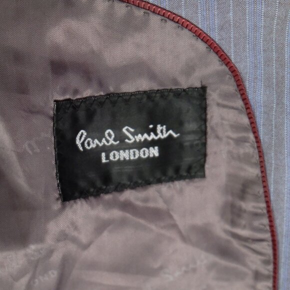 Paul Smith Blazer Mens 52 42R Blue Gray Striped Two Button Vented Sport Coat - Picture 13 of 16